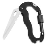 Survival Camping Hiking 5 in 1 Aluminum Climbing Carabiner Multi Tool Buckle Rock Equipment