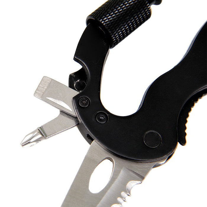 Survival Camping Hiking 5 in 1 Aluminum Climbing Carabiner Multi Tool Buckle Rock Equipment