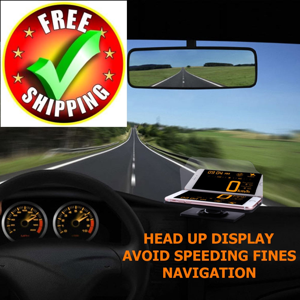Universal Car HUD Head Up Navigation Display Phone Holder GPS