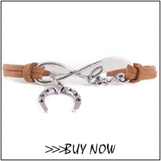 Infinity Border Collie Leather Wrap Charm Bracelet