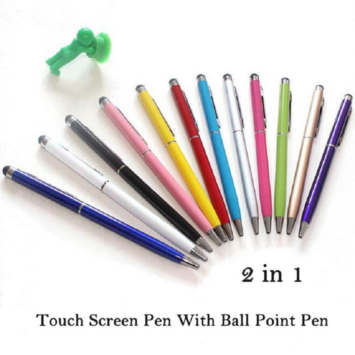 Hot Sale Universal 2 in 1 Tablet Capacitive Stylus Pen With Ball Point Pen Microfiber Touch Screen Pen for Iphone for Samsung