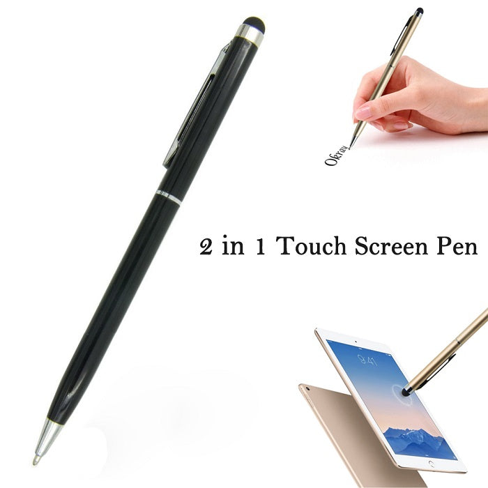 Hot Sale Universal 2 in 1 Tablet Capacitive Stylus Pen With Ball Point Pen Microfiber Touch Screen Pen for Iphone for Samsung