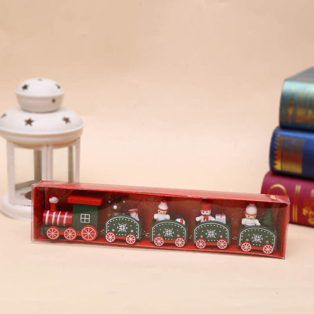 new christmas train painted wood Christmas Decoration Santa/bear Xmas kid toys gift ornament navidad