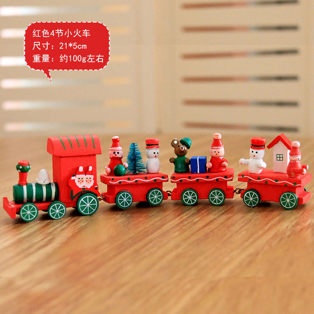 new christmas train painted wood Christmas Decoration Santa/bear Xmas kid toys gift ornament navidad