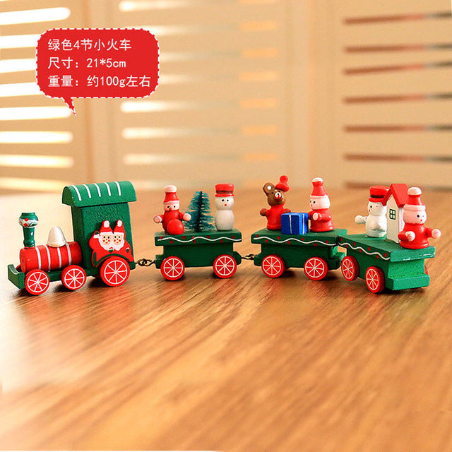 new christmas train painted wood Christmas Decoration Santa/bear Xmas kid toys gift ornament navidad