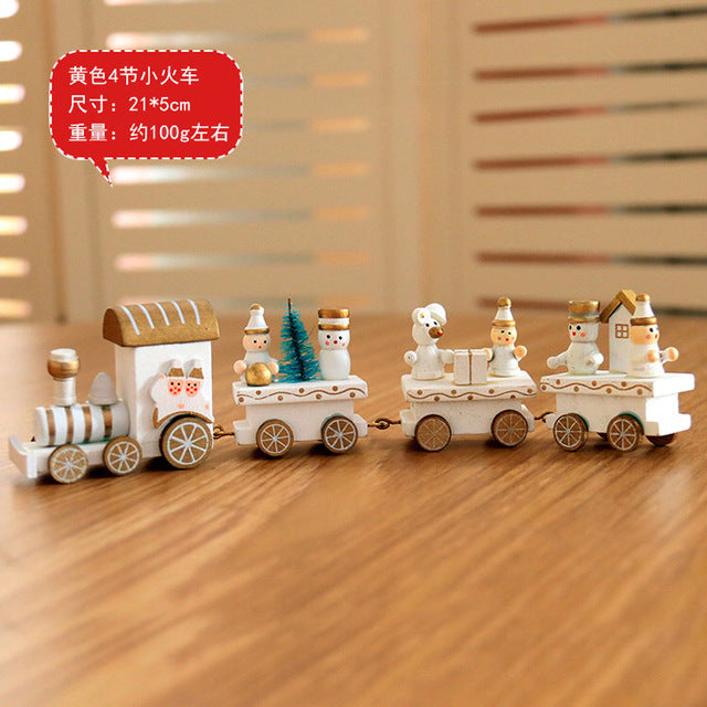 new christmas train painted wood Christmas Decoration Santa/bear Xmas kid toys gift ornament navidad