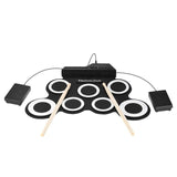 Portable Roll Up Electronic Drum Pad Set with Sticks & Pedal