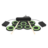 Portable Roll Up Electronic Drum Pad Set with Sticks & Pedal